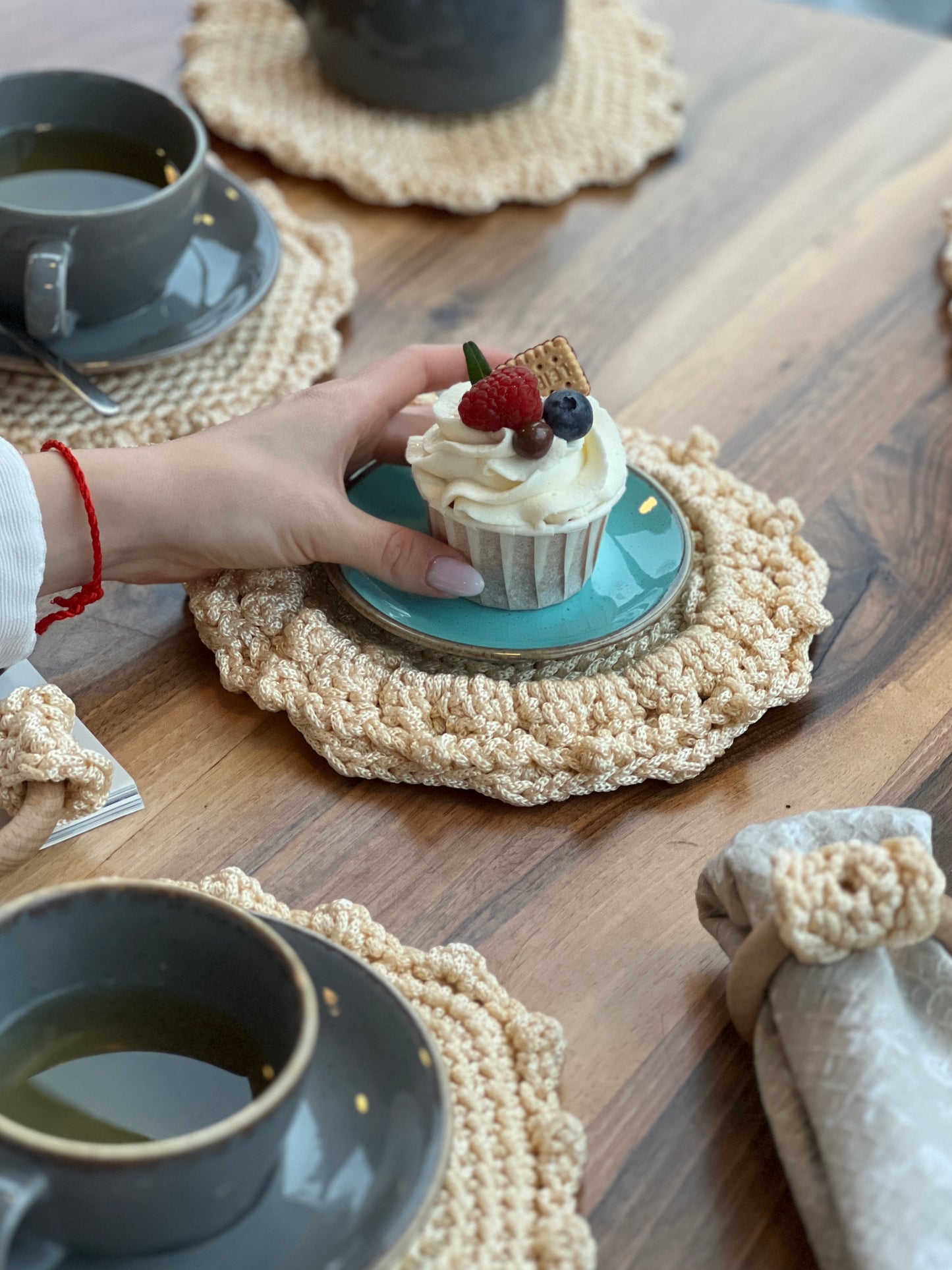 Decorative Knitted Coaster