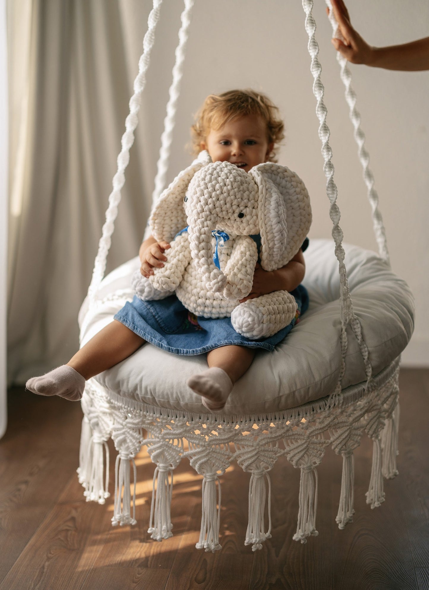 Knitted Elephant Toy with Coloring Page and Painting