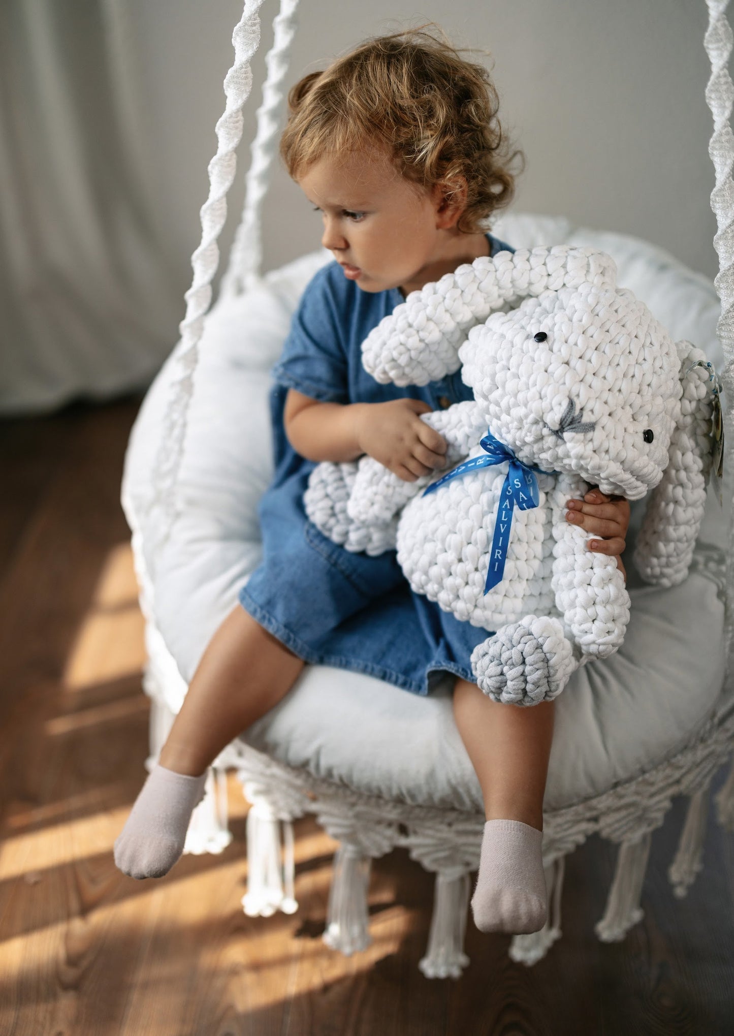 Knitted Bunny Toy with Coloring Page and Painting