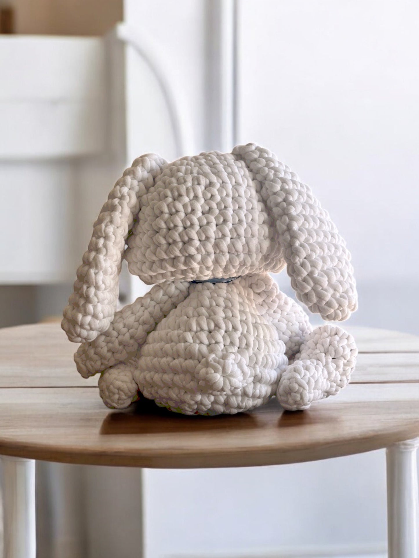 Knitted Bunny Toy with Coloring Page and Painting
