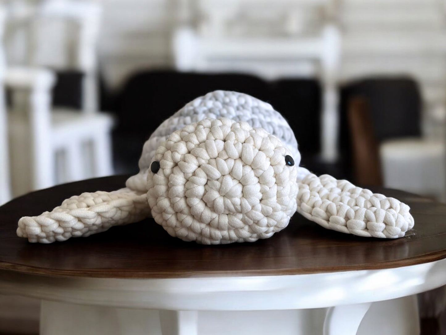 Knitted Turtle Toy with Coloring Page and Painting