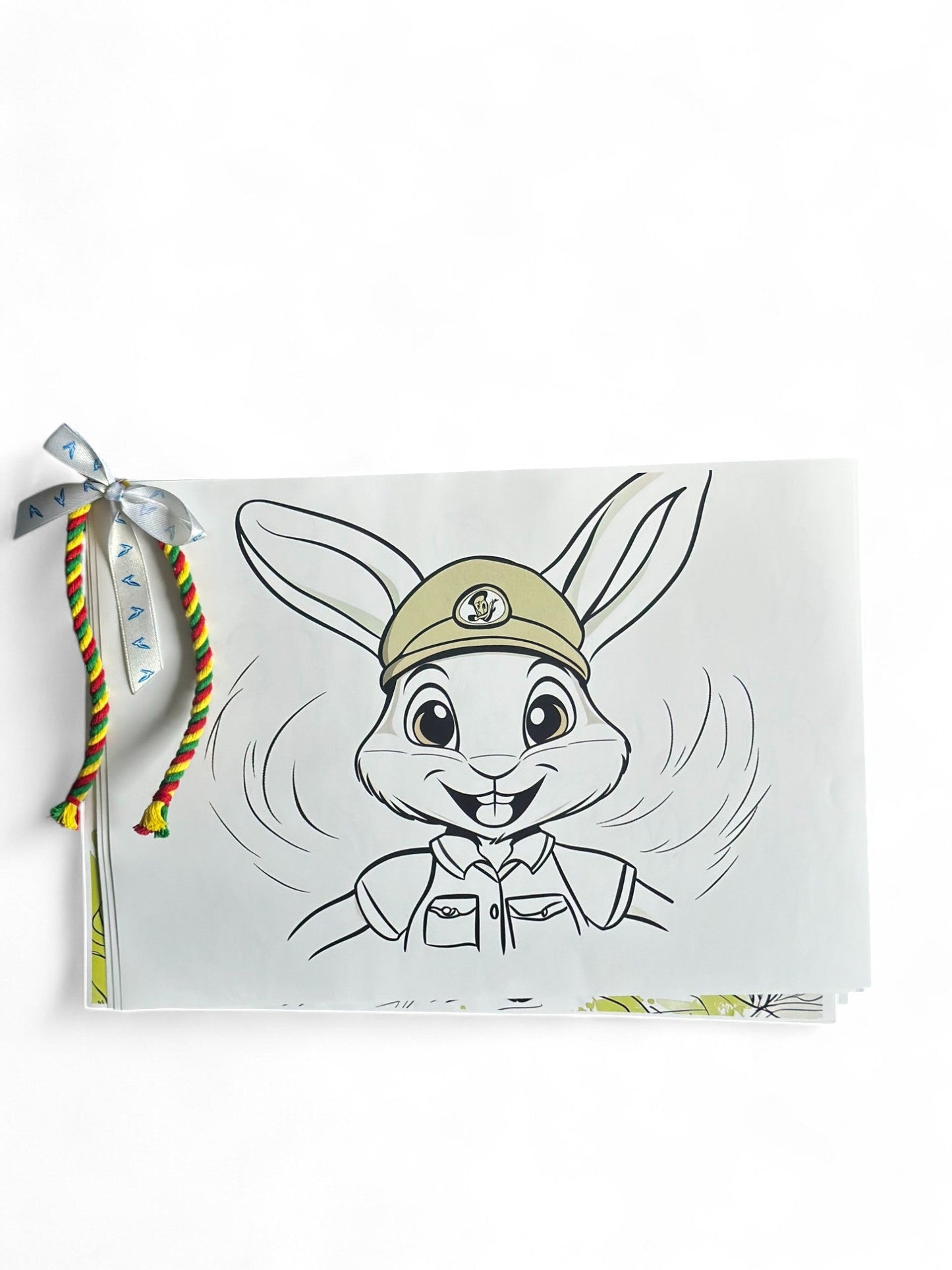 Knitted Bunny Toy with Coloring Page and Painting