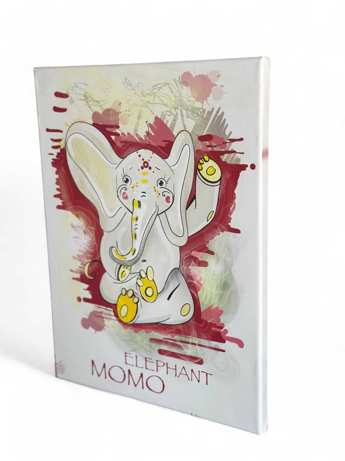Knitted Elephant Toy with Coloring Page and Painting