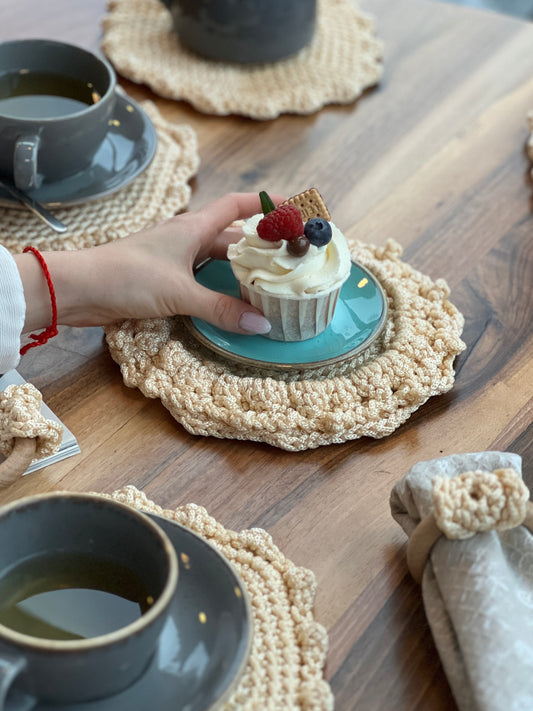 Decorative Knitted Coaster