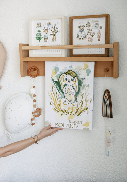 Rabbit ROLAND — printed painting on canvas with stretcher